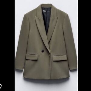 Zara Olive Oversized Blazer